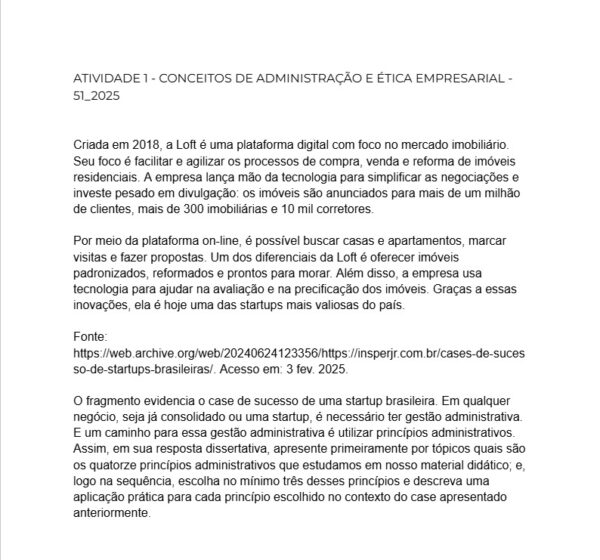 ATIVIDADE 1 - CONCEITOS DE ADMINISTRAÇÃO E ÉTICA EMPRESARIAL - 51_2025 - Imagem 2